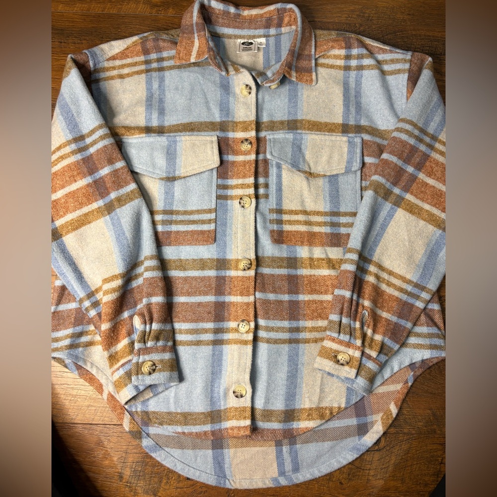 Ford bronco Plaid flannel in Blue and Tan xs